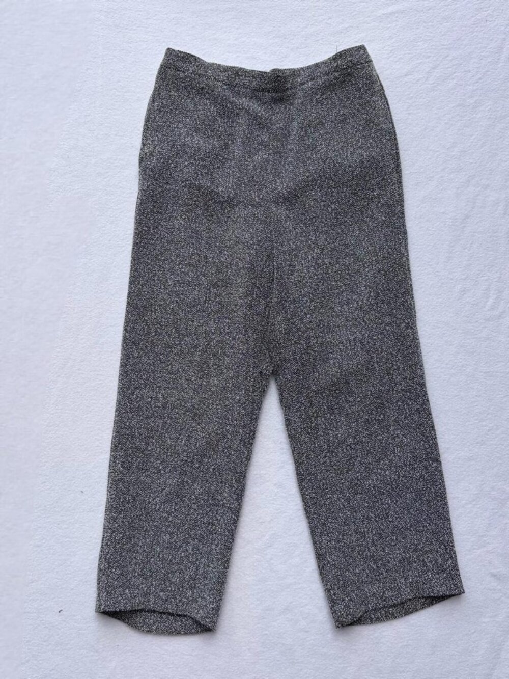 Alfred Dunner Gray & Black Speckled Pull-On Chino Pants Sz 10 Petite Corpcore